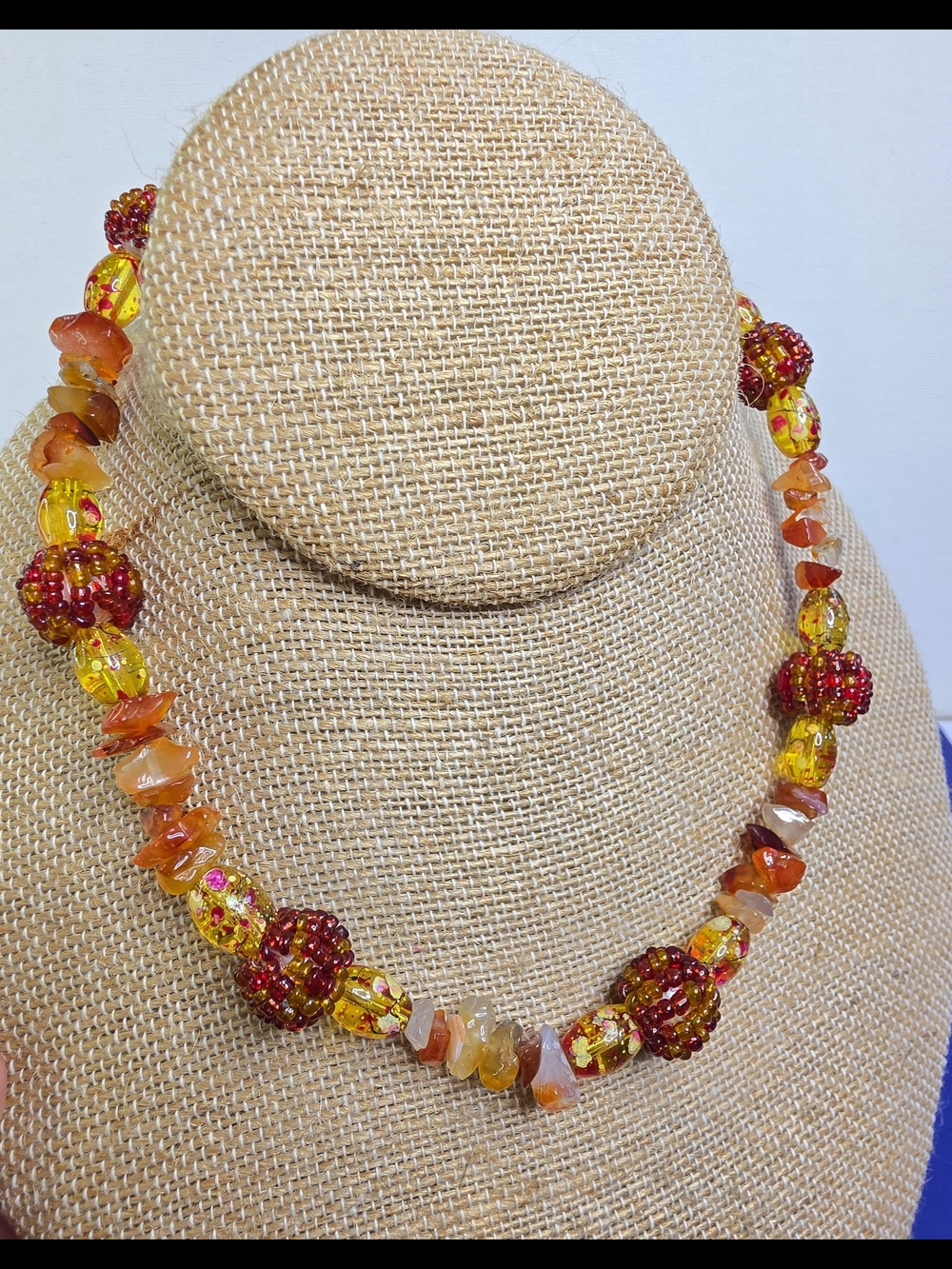 Stunning Art Glass Gemstone Chip Necklace